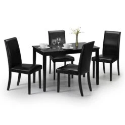 Hudson 4 Seater Rectangular Dining Table, Black -Dunelm Shop 1000135217 alt01