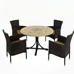 Byron Manor Montpellier Stockholm Black 4 Seat Dining Set -Dunelm Shop 1000148096 alt01