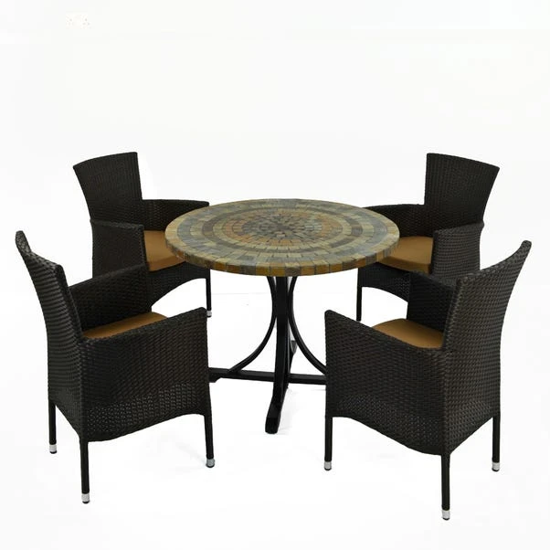 Byron Manor Monterey Stockholm Black 4 Seat Dining Set 4 Byron Manor Monterey Stockholm Black 4 Seat Dining Set - Image 2