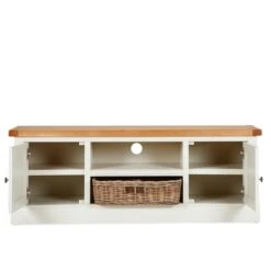 Compton Ivory Wide TV Unit With Baskets For TVs Up To 60" -Dunelm Shop 1000162417 alt02