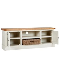 Compton Ivory Wide TV Unit With Baskets For TVs Up To 60" -Dunelm Shop 1000162417 alt03