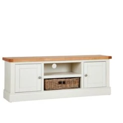 Compton Ivory Wide TV Unit With Baskets For TVs Up To 60" -Dunelm Shop 1000162417 alt04