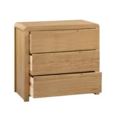 Curve 3 Drawer Chest, Oak -Dunelm Shop 1000169302 alt03
