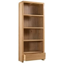 Curve Tall Bookcase, Oak 6 Curve Tall Bookcase, Oak -Dunelm Shop 1000169310 alt01
