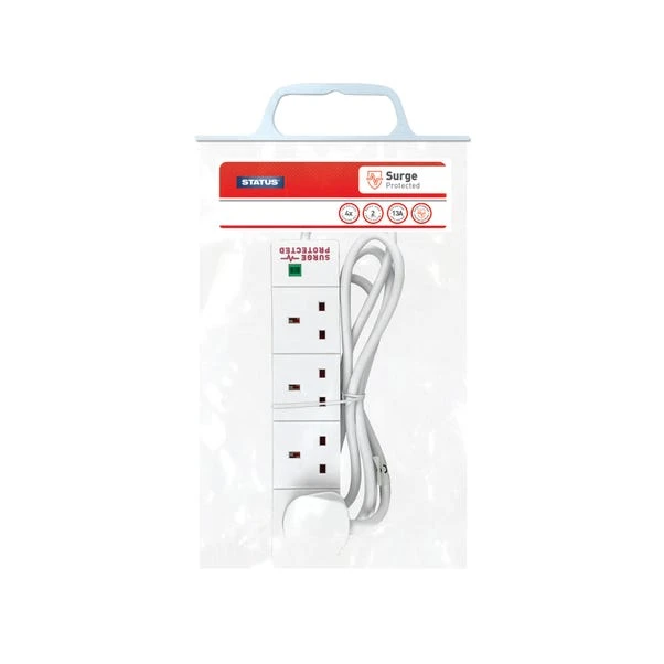 Status 4-Way 2 Metre Surge Protected Extension Lead 3 Status 4-Way 2 Metre Surge Protected Extension Lead