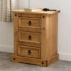 Premiere Corona 3 Drawer Bedside Table, Pine 2 Premiere Corona 3 Drawer Bedside Table, Pine -Dunelm Shop 30413231