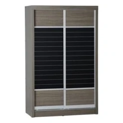 Lennon Sliding Double Wardrobe, Black