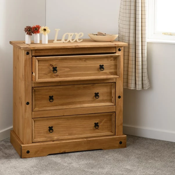 Corona 3 Drawer Chest, Pine 3 Corona 3 Drawer Chest, Pine