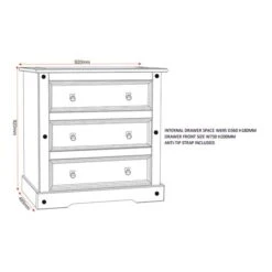 Corona 3 Drawer Chest, Pine 19 Corona 3 Drawer Chest, Pine -Dunelm Shop 30606173 alt09