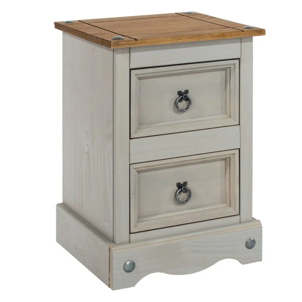 Core Corona 2 Drawer Bedside Table, Pine 3 Core Corona 2 Drawer Bedside Table, Pine
