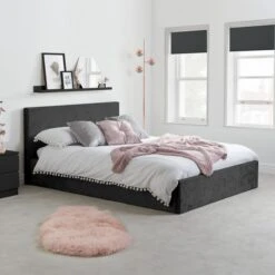Berlin Crushed Velvet Ottoman Bed Frame -Dunelm Shop 30622149