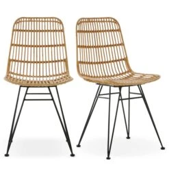 Set Of 2 Pax Dining Chairs, Rattan -Dunelm Shop 30645857 alt02