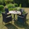 Byron Manor Monterey Stockholm Black 4 Seat Dining Set