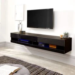 Galicia LED Extra Wide Floating Wall TV Unit For TVs Up To 80" -Dunelm Shop 30662655