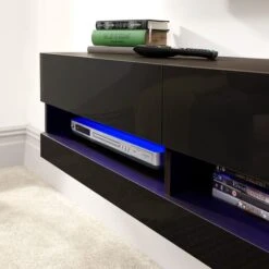 Galicia LED Extra Wide Floating Wall TV Unit For TVs Up To 80" -Dunelm Shop 30662655 alt01