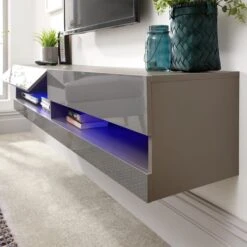 Galicia LED Extra Wide Floating Wall TV Unit For TVs Up To 80" -Dunelm Shop 30662656 alt03