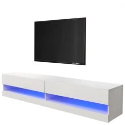 Galicia LED Extra Wide Floating Wall TV Unit For TVs Up To 80" -Dunelm Shop 30662657 alt05