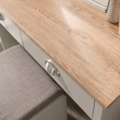 Kendal 2 Drawer Dressing Table Set With Mirror, Grey -Dunelm Shop 30662664 alt08