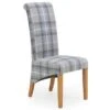 Set Of 2 Chester Dining Chairs, Woven Check Fabric -Dunelm Shop 30662746