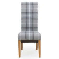 Set Of 2 Chester Dining Chairs, Woven Check Fabric -Dunelm Shop 30662746 alt01