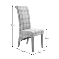 Set Of 2 Chester Dining Chairs, Woven Check Fabric -Dunelm Shop 30662746 alt09