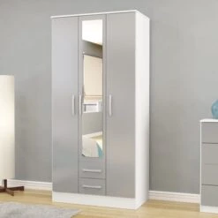 Lynx Triple Wardrobe, Mirrored -Dunelm Shop 30693711 alt02