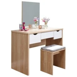 Elizabeth 3 Drawer Dressing Table Set With Mirror -Dunelm Shop 30705685 alt04