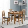 Coxmoor 2-4 Seater Square Extendable Dining Table With 4 Chairs, Solid Oak -Dunelm Shop 30705731