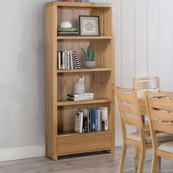 Curve Tall Bookcase, Oak 3 Curve Tall Bookcase, Oak