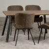 Quebec 4 Seater Wave Rectangular Dining Table With 4 Chairs, Brown -Dunelm Shop 30706202