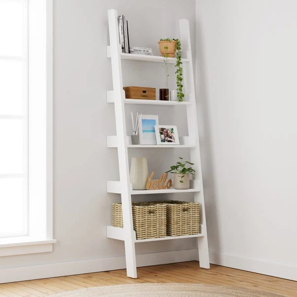 Lynton Ladder Bookcase, White 3 Lynton Ladder Bookcase, White