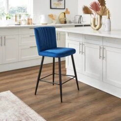 Taylor Counter Height Stool, Velvet -Dunelm Shop 30748316
