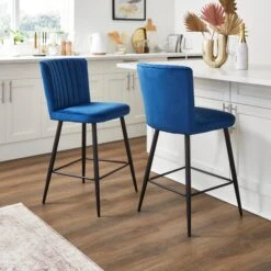 Taylor Counter Height Stool, Velvet -Dunelm Shop 30748316 alt01