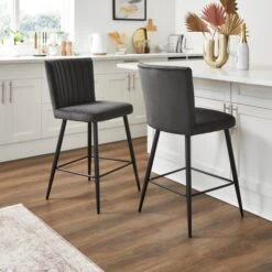 Taylor Counter Height Stool, Velvet -Dunelm Shop 30748320 alt01