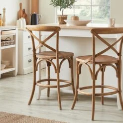 Emmie Counter Height Stool, Solid Oak -Dunelm Shop 30751691 alt01