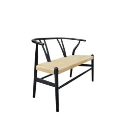 Lara Wishbone 2 Seater Dining Bench, Beech Wood, 110cm -Dunelm Shop 30751699 alt02