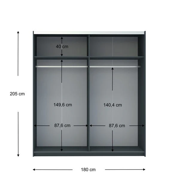 Harmony Norland 180cm Sliding Double Wardrobe 18 Harmony Norland 180cm Sliding Double Wardrobe - Image 16