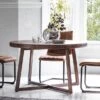 Cantwell 4 Seater Round Dining Table, Mango Wood -Dunelm Shop 30791381
