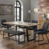 Brooklyn 6 Seater Rectangular Dining Table With 4 Soho Chairs And Bench, Solid Oak -Dunelm Shop 30794164
