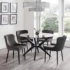 Hayden 4 Seater Round Dining Table, Clear Glass -Dunelm Shop 30794260