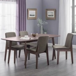 Kensington 4-6 Seater Rectangular Extendable Dining Table With 4 Chairs, Beech Wood -Dunelm Shop 30794281 alt01