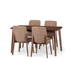 Kensington 4-6 Seater Rectangular Extendable Dining Table With 4 Chairs, Beech Wood -Dunelm Shop 30794281 alt02