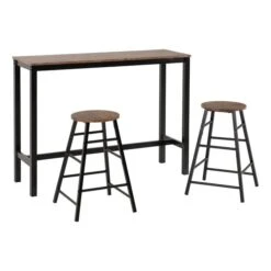 Athens 2 Seater Rectangular Bar Table With 2 Stools -Dunelm Shop 30799063 alt02