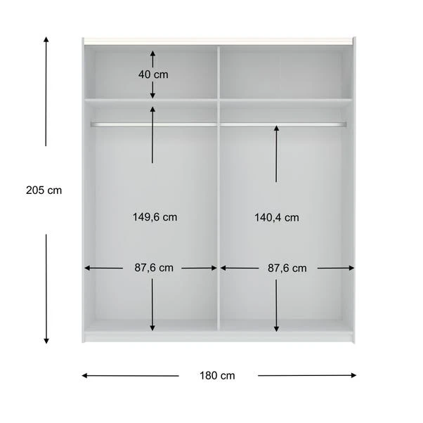 Harmony Norland 180cm Sliding Double Wardrobe 13 Harmony Norland 180cm Sliding Double Wardrobe - Image 11