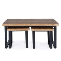Freddie Nest Coffee Table, Rustic Wood Effect 12 Freddie Nest Coffee Table, Rustic Wood Effect -Dunelm Shop 30809245 alt04