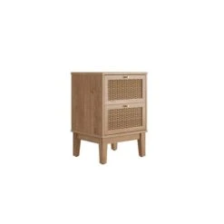 Alexander 2 Drawer Bedside Cabinet, Light Wood -Dunelm Shop 30811445 alt02