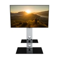 Lesina Pedestal TV Unit With Shelf For TVs Up To 65" -Dunelm Shop 30812405 alt03