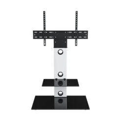 Lesina Pedestal TV Unit With Shelf For TVs Up To 65" -Dunelm Shop 30812406 alt02