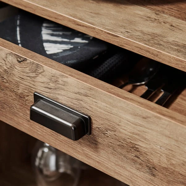 Fulton Compact Wine Cabinet, Pine Effect 5 Fulton Compact Wine Cabinet, Pine Effect - Image 3