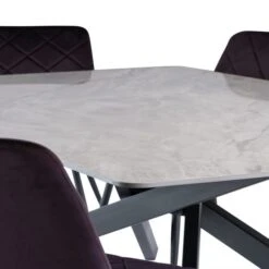 Camilla 6 Seater Dining Table, Sintered Stone -Dunelm Shop 30816923 alt02